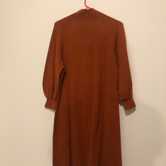 Maeve Anthropologie Midi Sweater Dress Womens Medium Orange Rust Tunic - Picture 3 of 10